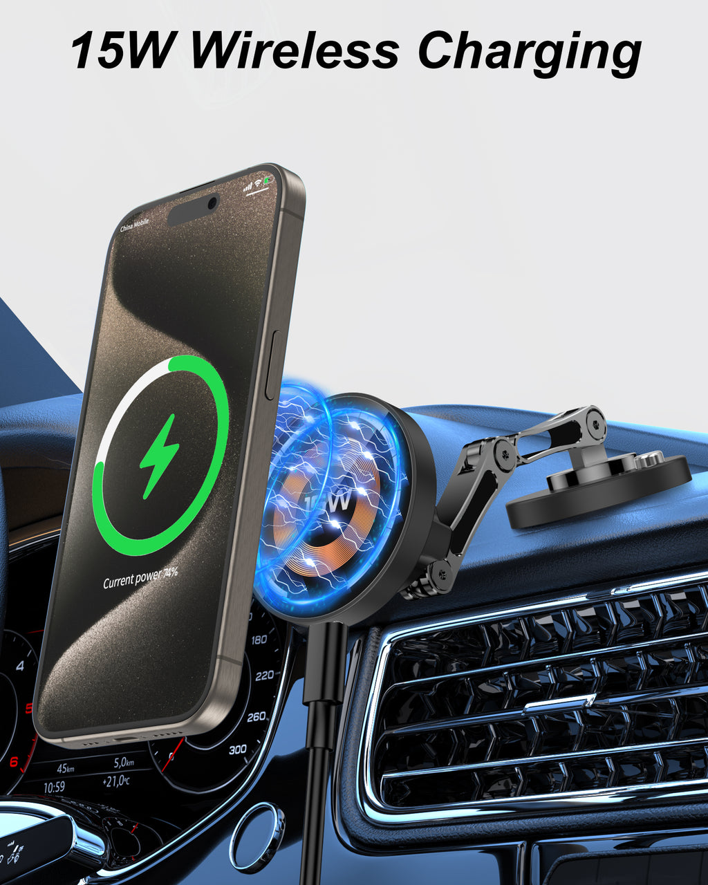 Cf1W Wireless Charging Popping Car Phone Holder