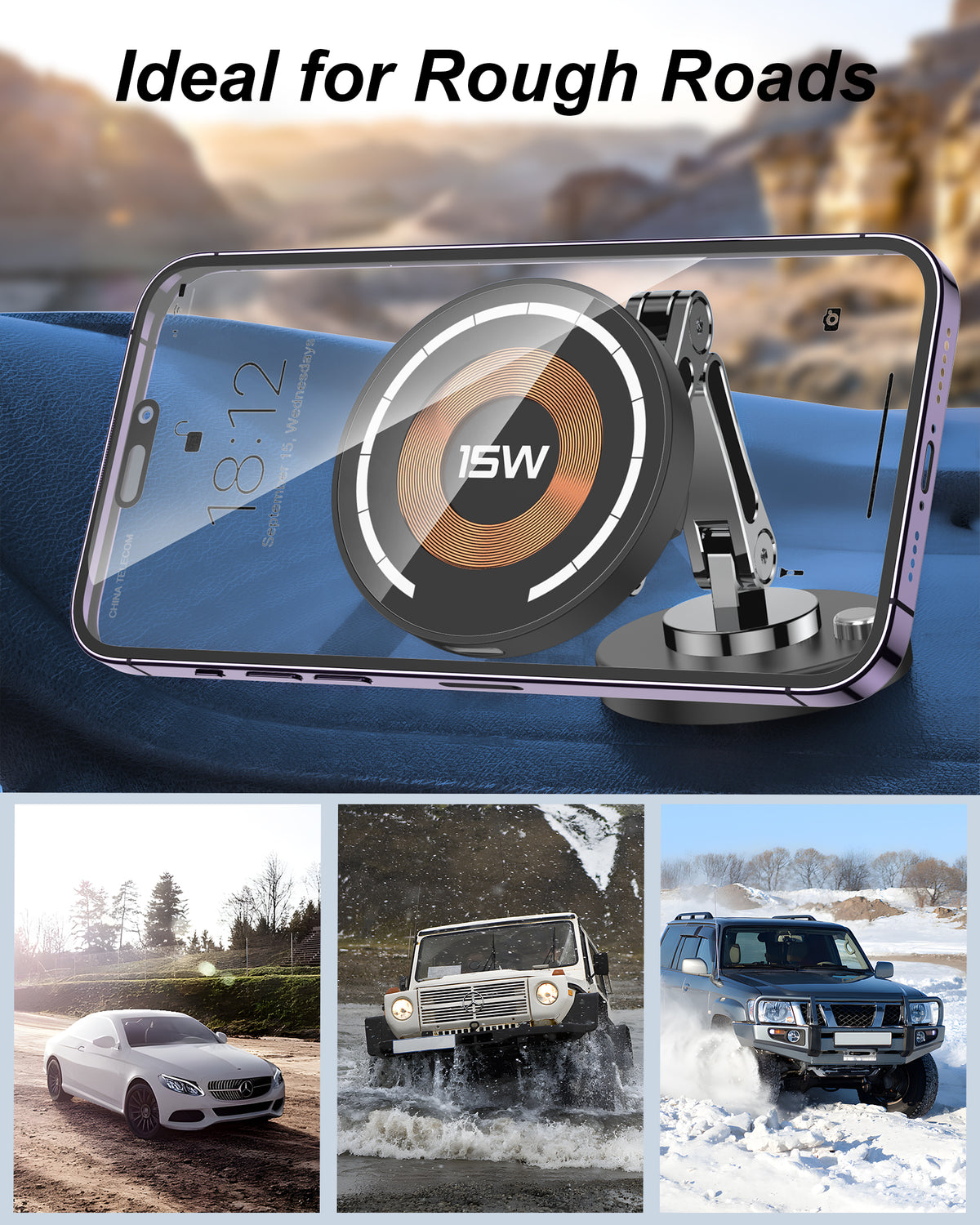 Cf1W Wireless Charging Popping Car Phone Holder